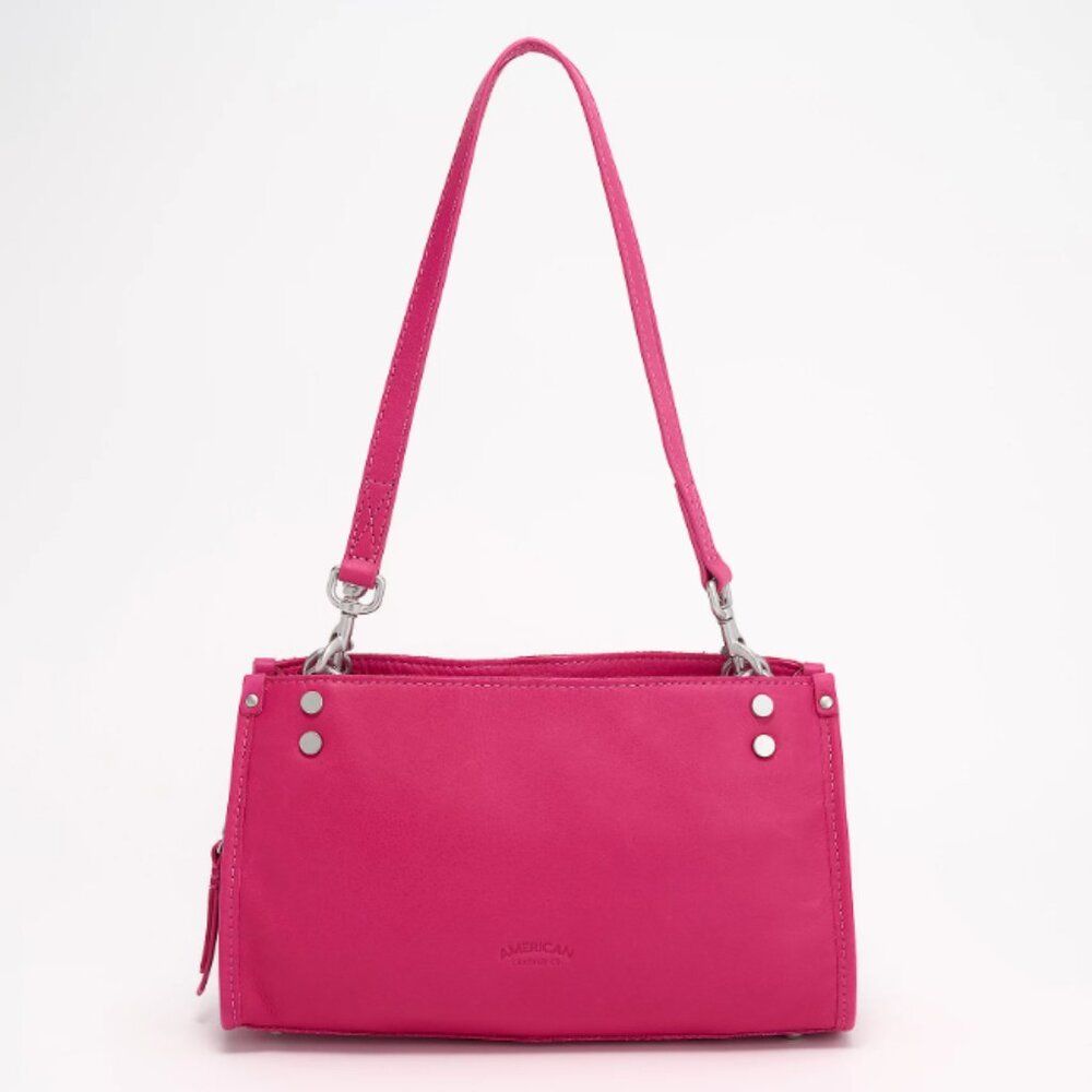 American Leather Co. Lenox Triple Entry Shoulder Bag  0378